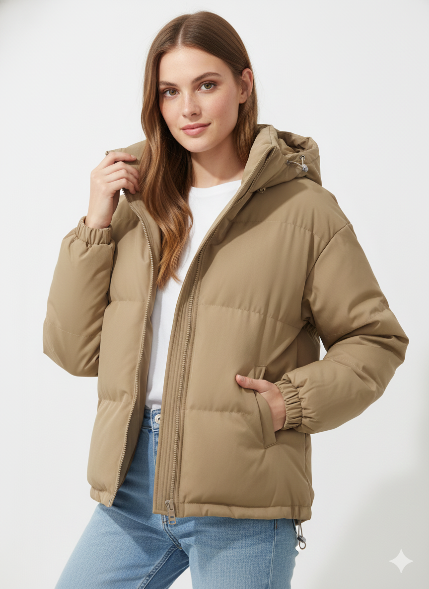 Manteau Hiver Femme Chic avec Capuche et Doublure Chaude