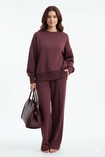 Tenue Détente Femme - Sweat Oversize Doux et Pantalon Jogging Confortable