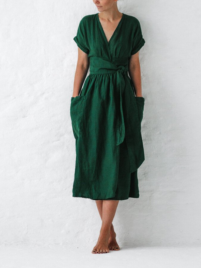 Robe Été Femme en Lin Léger et Élégante - PanierRoyale