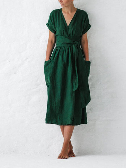 Robe Été Femme en Lin Léger et Élégante - PanierRoyale