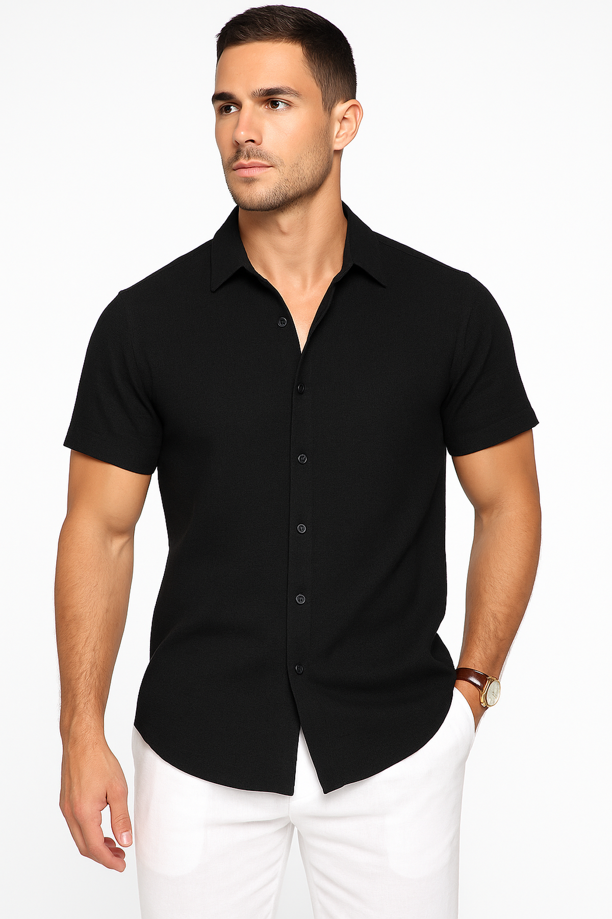 Chemise Homme Manches Courtes Style Classique Moderne - BerlinGlamour