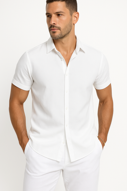 Chemise Homme Manches Courtes Style Classique Moderne