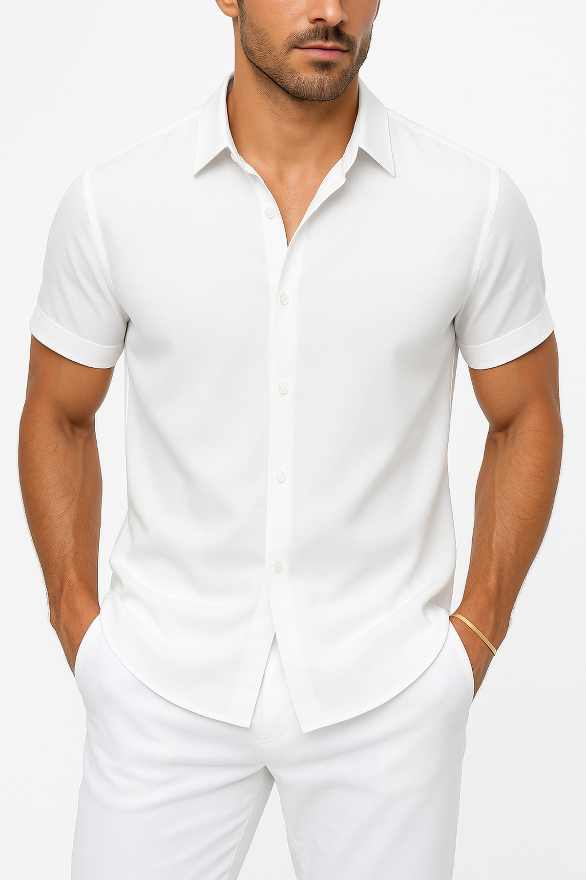 Chemise Homme Manches Courtes Style Classique Moderne