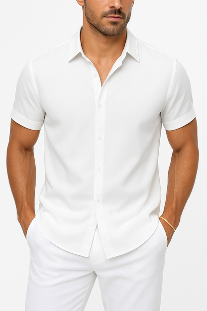 Chemise Homme Manches Courtes Style Classique Moderne