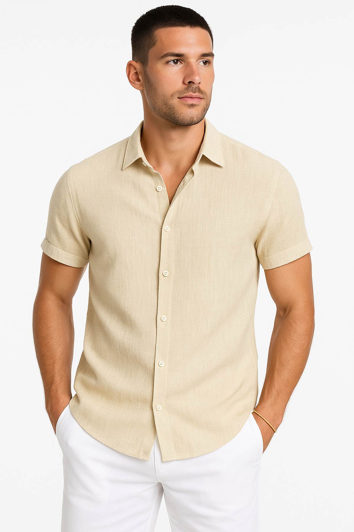 Chemise Homme Manches Courtes Style Classique Moderne