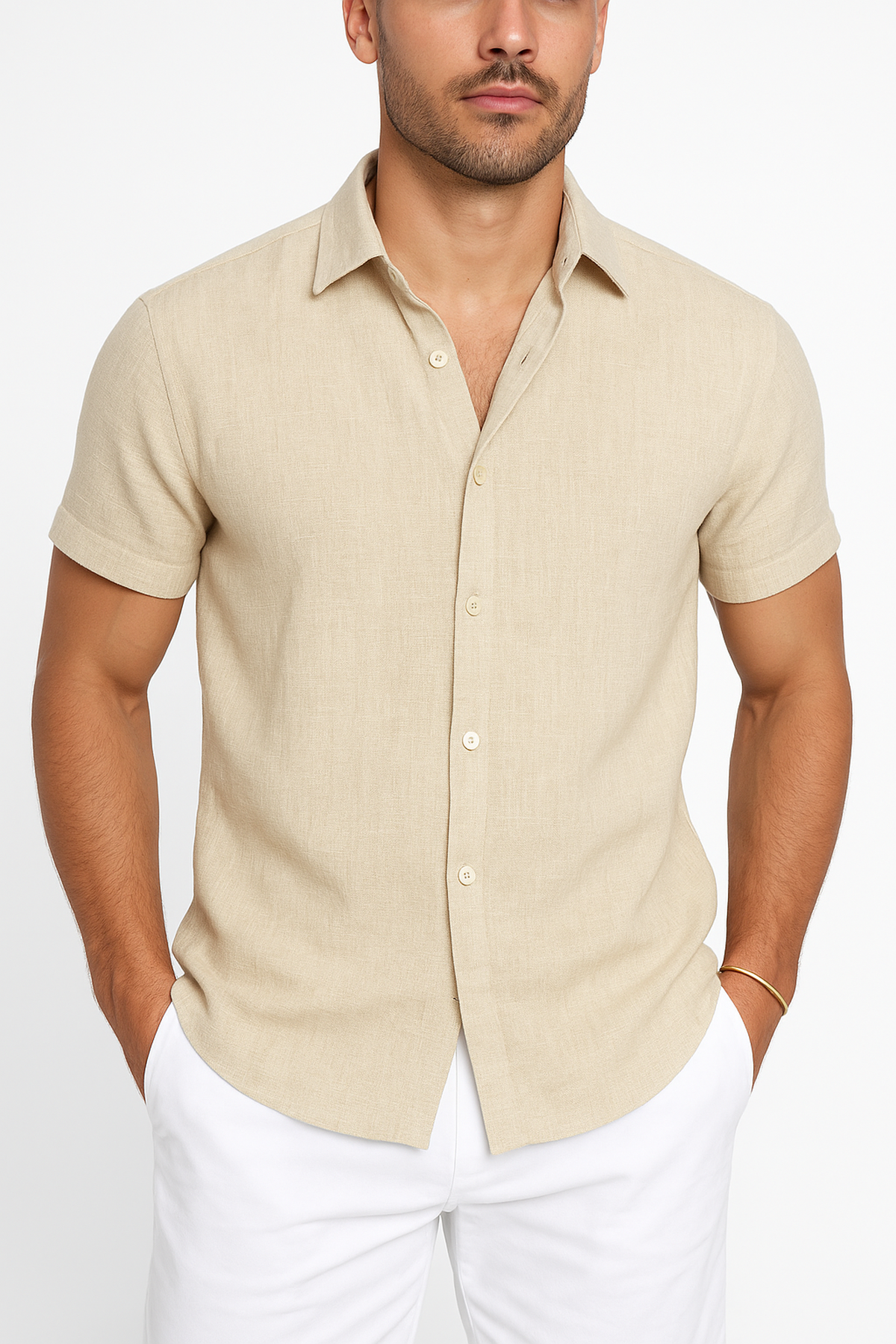 Chemise Homme Manches Courtes Style Classique Moderne