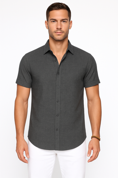 Chemise Homme Manches Courtes Style Classique Moderne