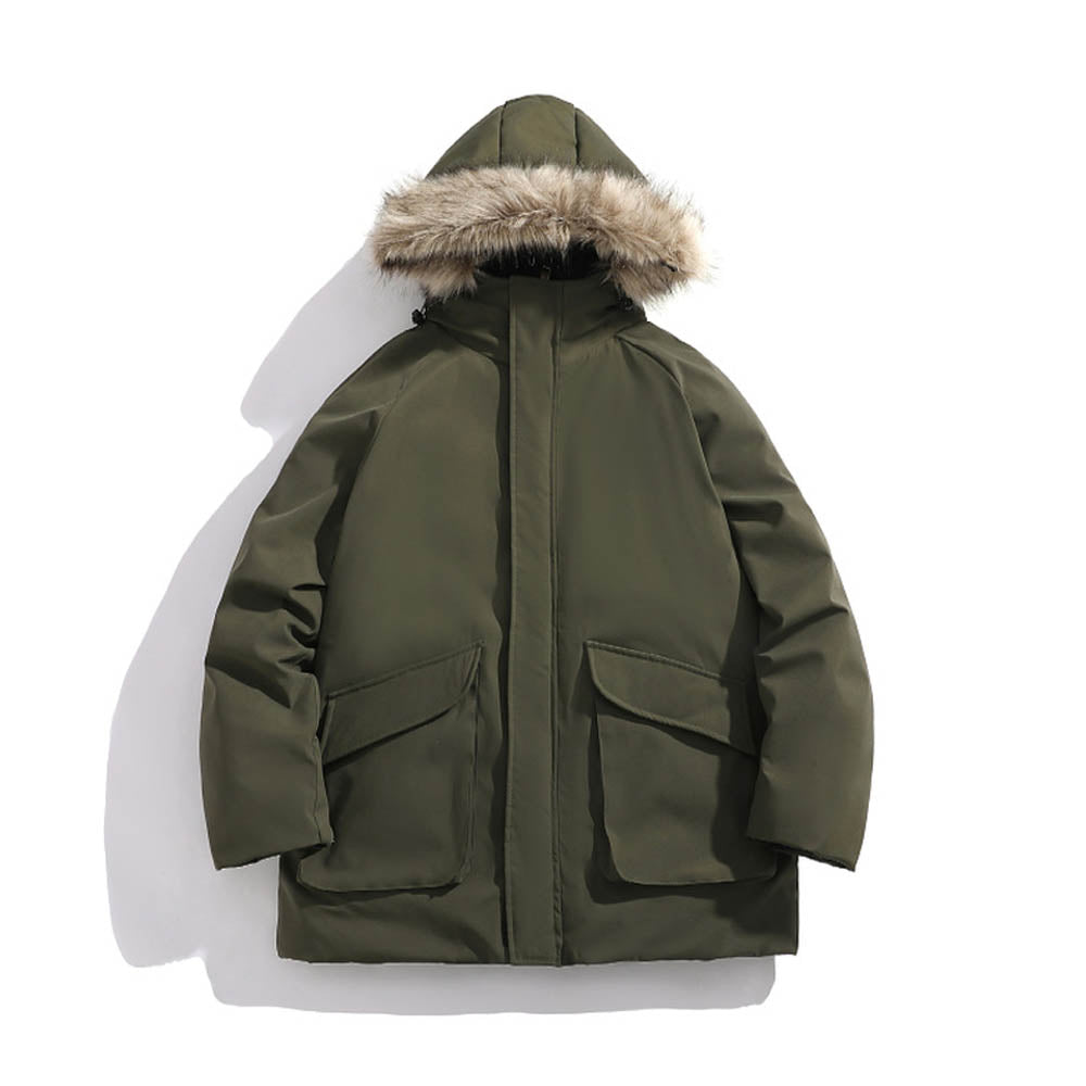 Parka Hiver Homme Élégant avec Capuche et Doublure Chaude