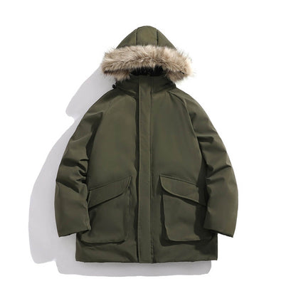 Parka Hiver Homme Élégant avec Capuche et Doublure Chaude