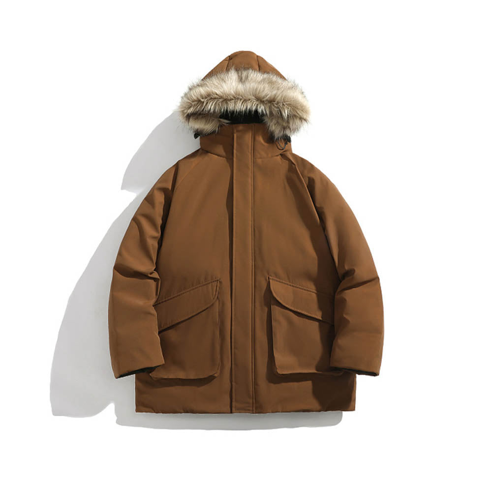 Parka Hiver Homme Élégant avec Capuche et Doublure Chaude - PanierRoyale