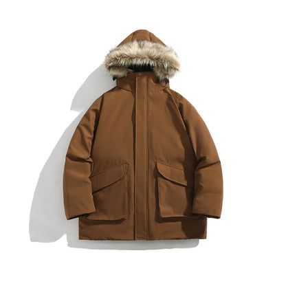 Parka Hiver Homme Élégant avec Capuche et Doublure Chaude - PanierRoyale