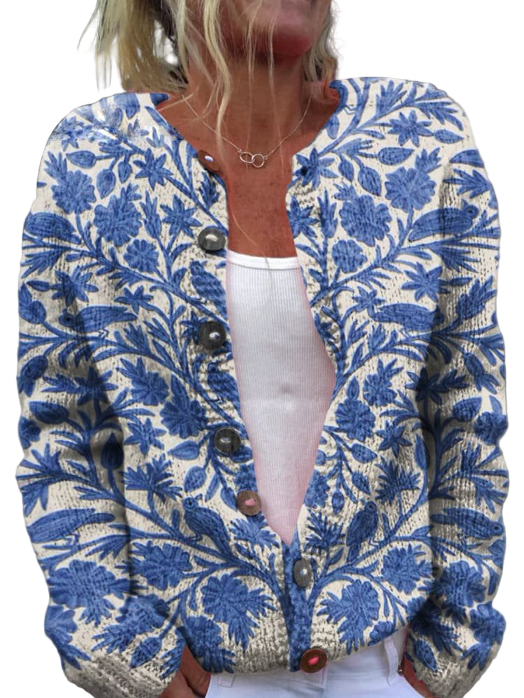 Cardigan Femme Élégant à Fleur - PanierRoyale