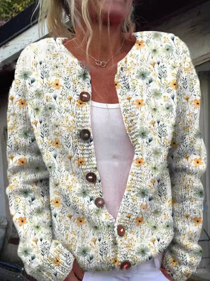 Cardigan Femme Élégant à Fleur