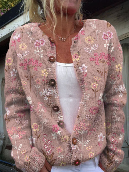 Cardigan Femme Élégant à Fleur
