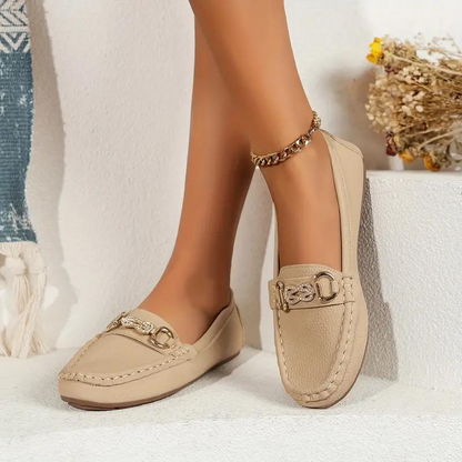Mocassins Femmes Cuir Noir Chic