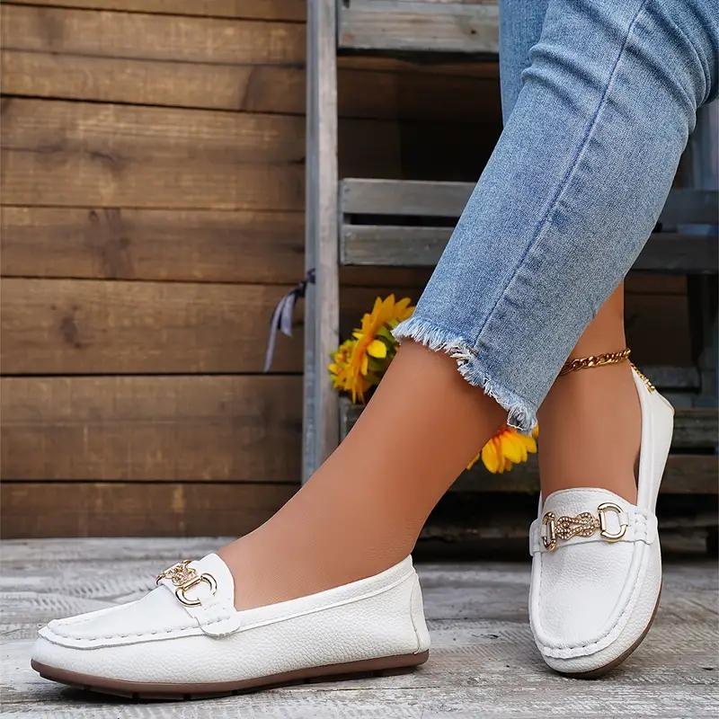 Mocassins Femmes Cuir Noir Chic
