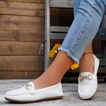 Mocassins Femmes Cuir Noir Chic