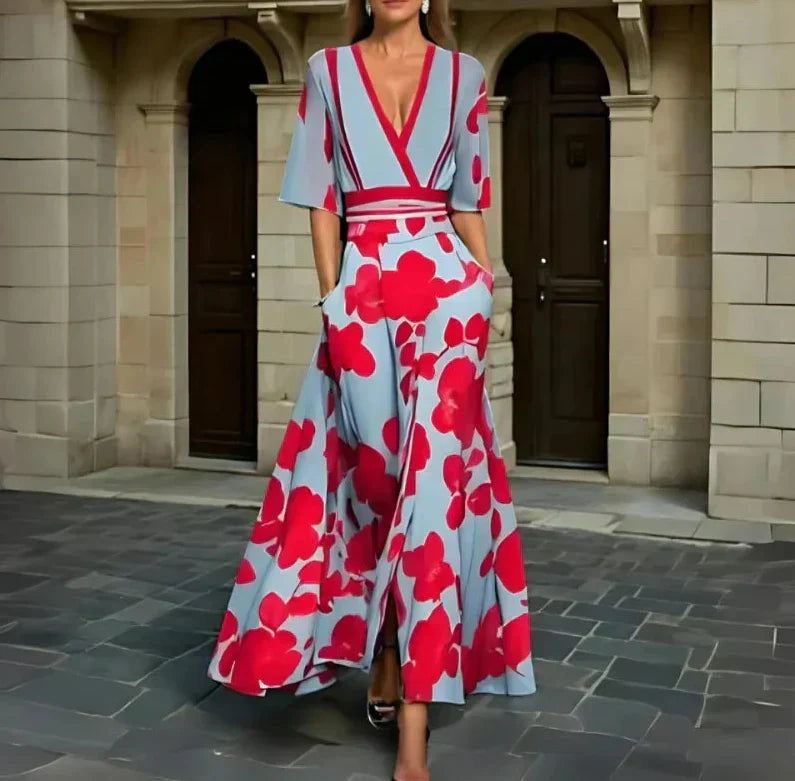 Robe Longue Femme Tissu Léger Coupe Fluide Taille Marquée - PanierRoyale