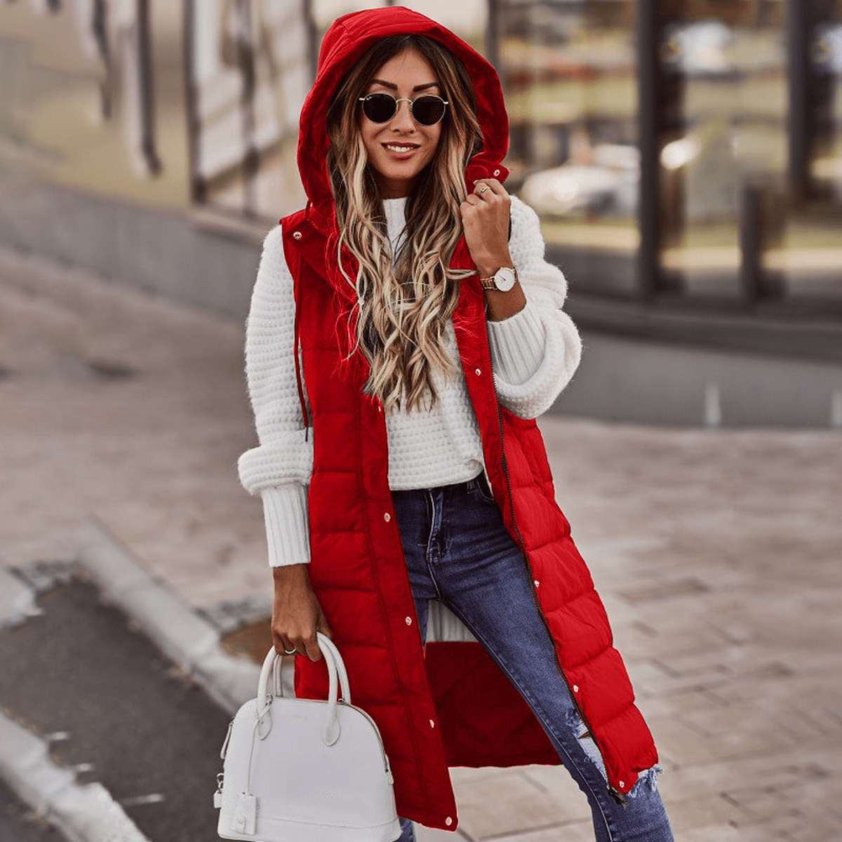 Doudoune femme longue avec capuche
