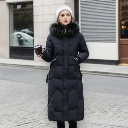 Manteau femme long chaud et doux avec capuche