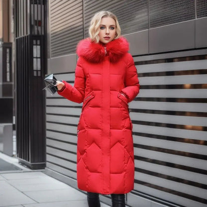 Manteau femme long chaud et doux avec capuche