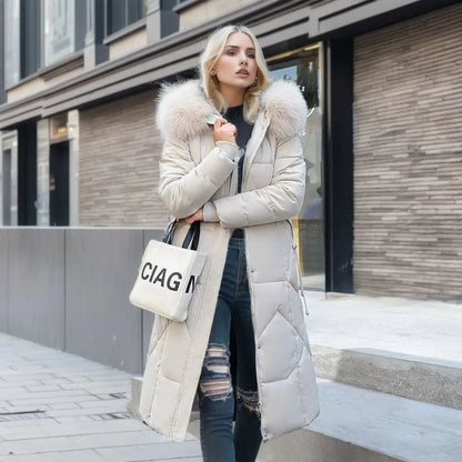 Manteau femme long chaud et doux avec capuche - PanierRoyale
