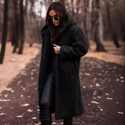 Manteau Femme Fausse Fourrure Long Beige Hiver