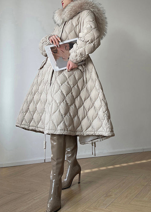 Chaud Duvet Parka Beige Élégant pour Hiver - EasyApparels