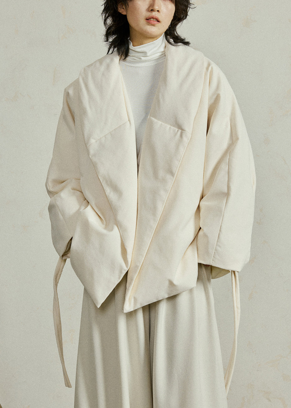 Chaud Duvet Parka Beige à Capuchon pour Hiver - EasyApparels