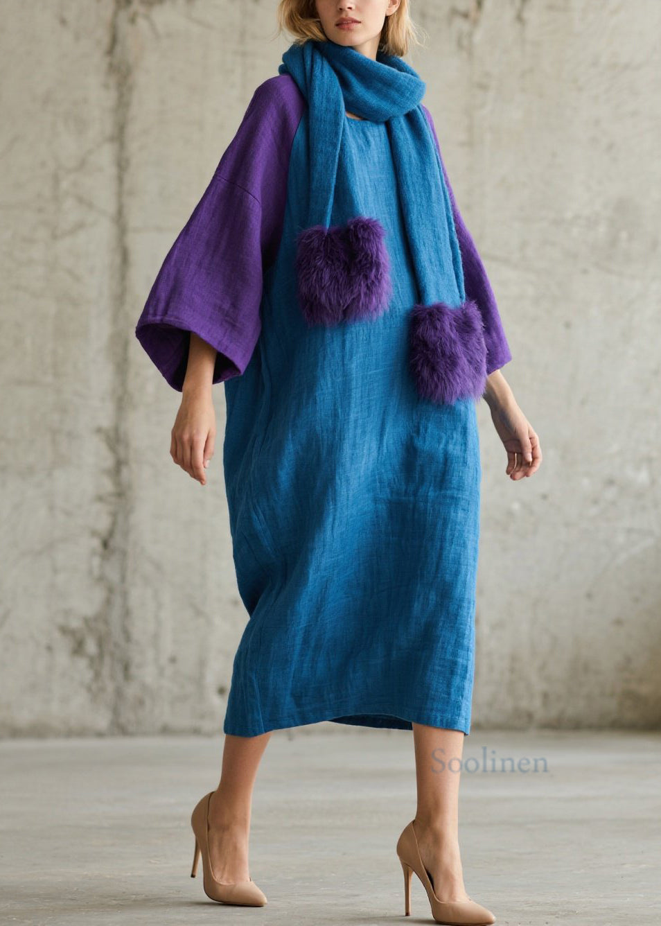 Robe confortable en coton colorée pour femme automne - EasyApparels