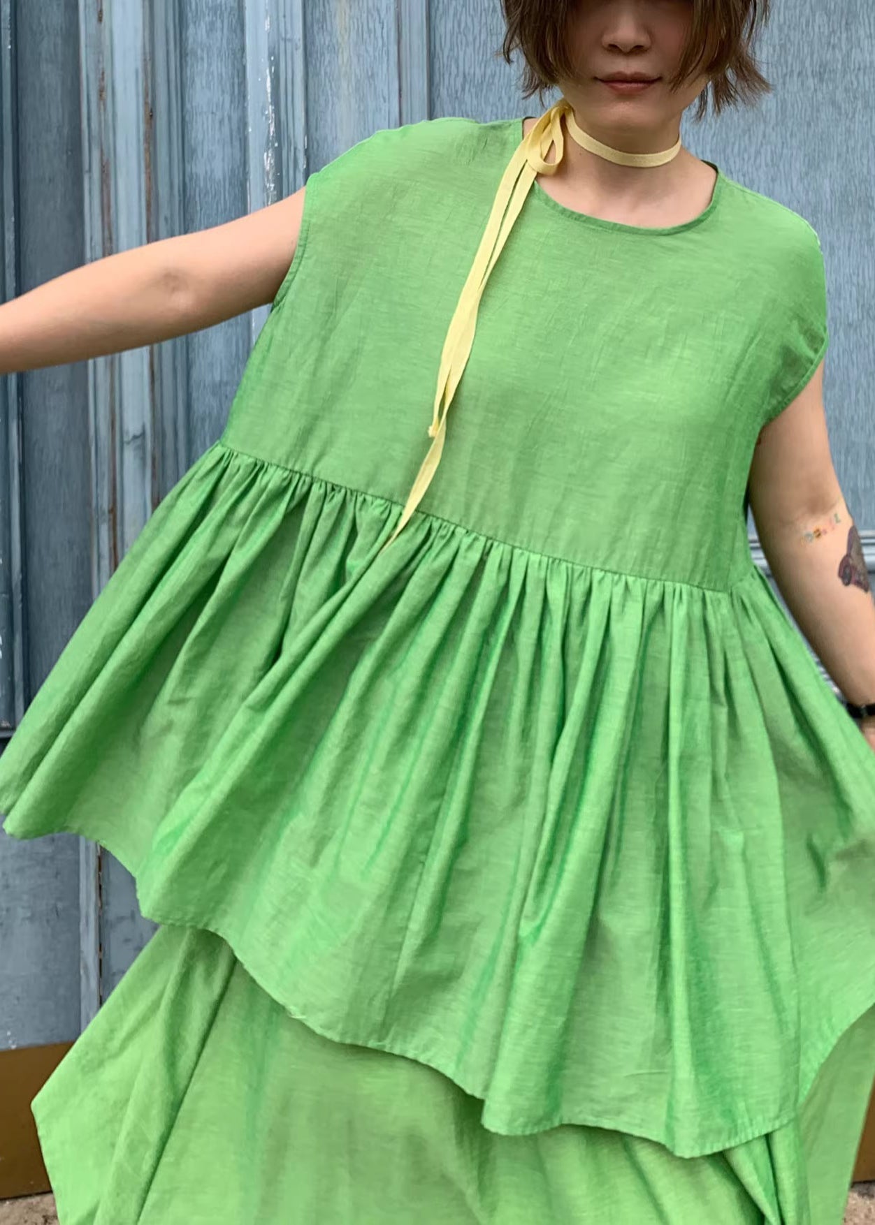 Chemises d'été en coton léger décontracté à col rond large - EasyApparels