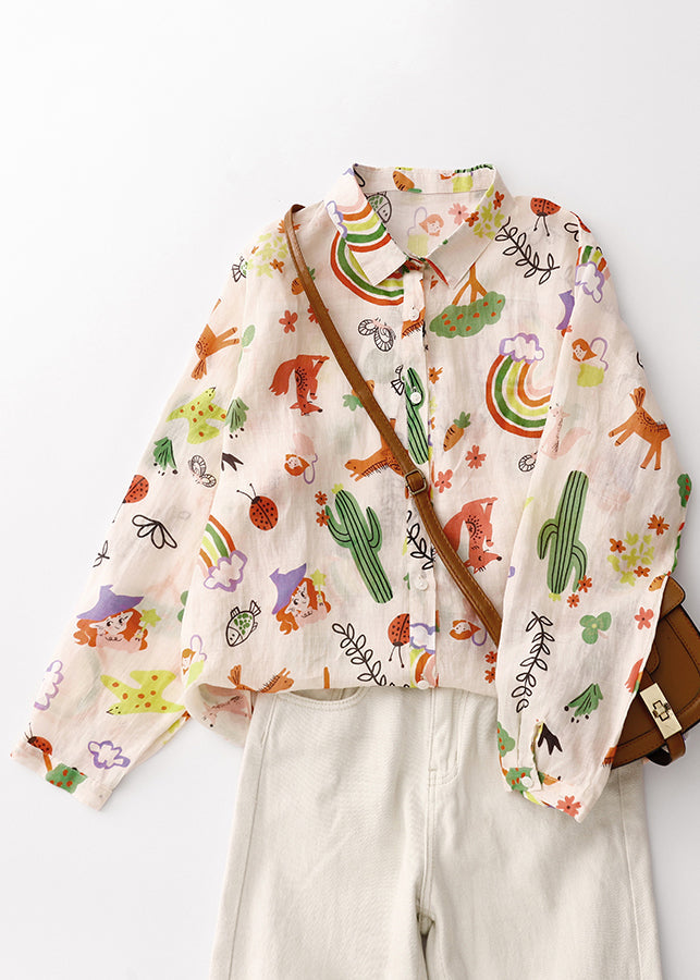 Chemises larges en coton fleuri pour printemps - EasyApparels
