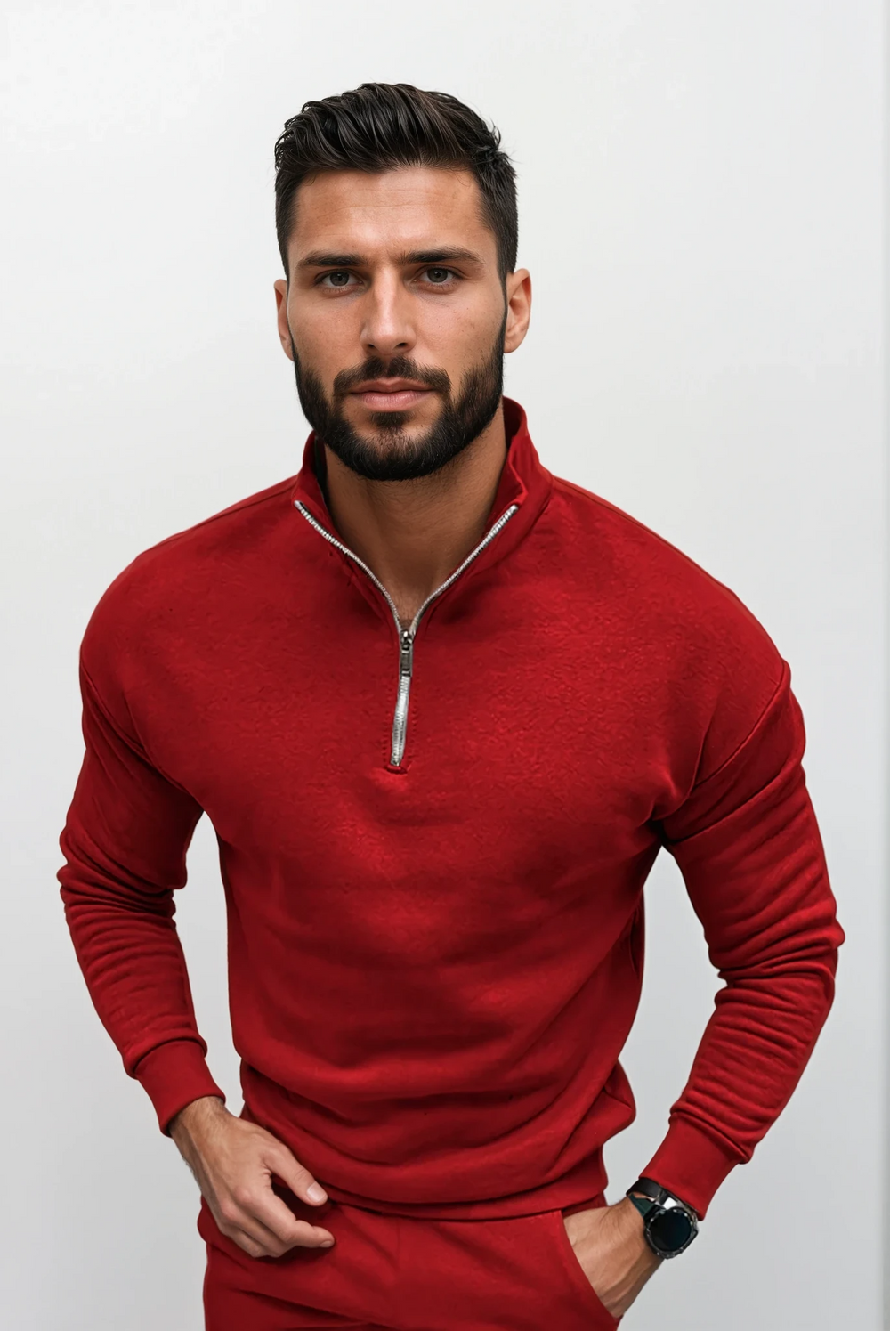 Pull Slim Demi-Zip Doux et Confortable pour Hiver - vue 2