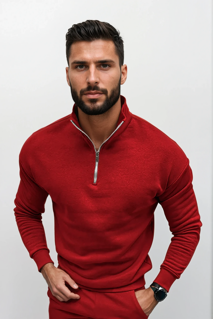 Pull Slim Demi-Zip Doux et Confortable pour Hiver - vue 2