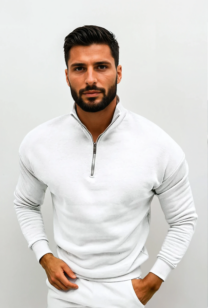 Pull Slim Demi-Zip Doux et Confortable pour Hiver - vue 8