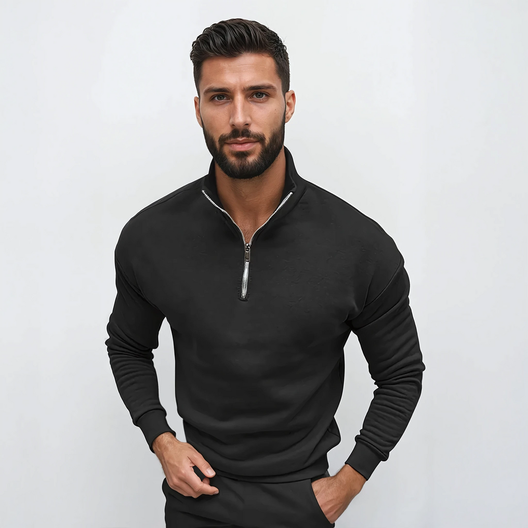 Pull Slim Demi-Zip Doux et Confortable pour Hiver - vue 4