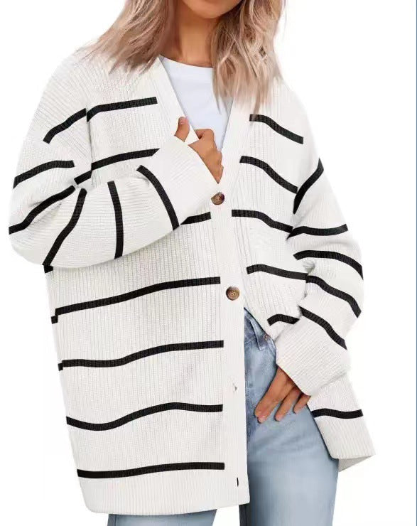 Cardigan Femme Col V Élégant et Tendance - PanierRoyale