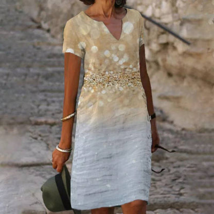 Robe Été Florale Legère avec Tissu Doux et Décolleté Féminin
