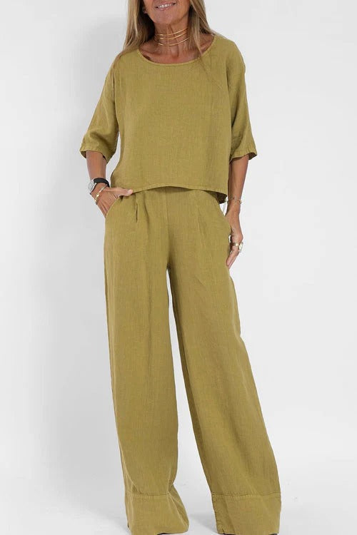 Ensemble Femme Décontracté : Haut Court et Pantalon Confortable