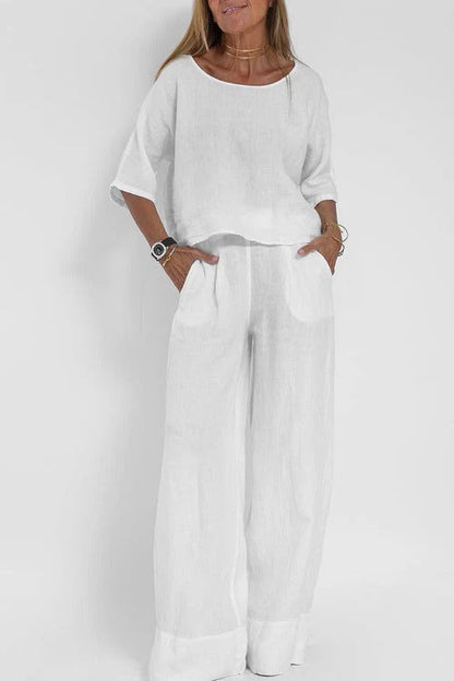 Ensemble Femme Décontracté : Haut Court et Pantalon Confortable - PanierRoyale