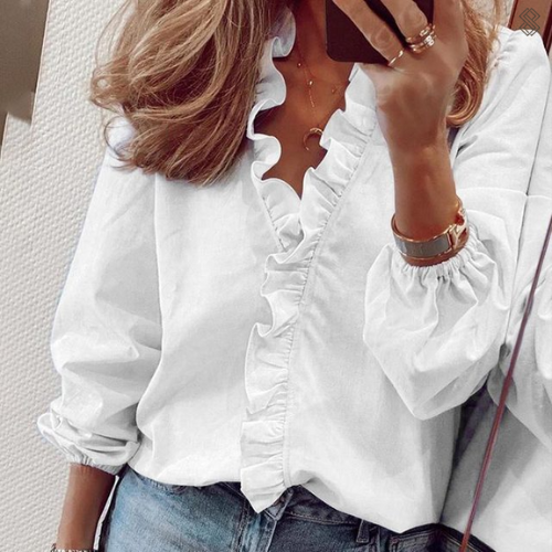 Chemisier Femme Élégant en Polyester Stretch Confortable
