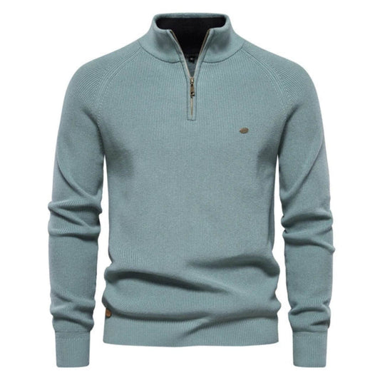 Pull Homme Printemps Col V Zip Décontracté - BerlinGlamour