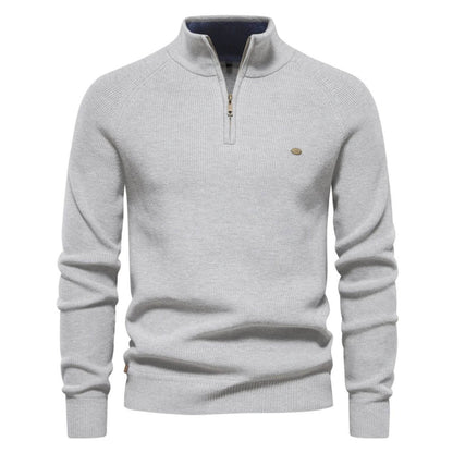 Pull Homme Printemps Col V Zip Décontracté