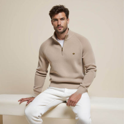 Pull Homme Printemps Col V Zip Décontracté