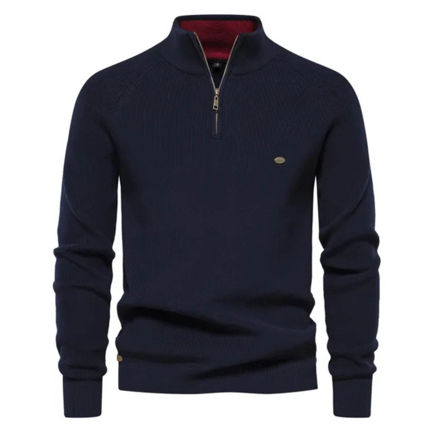 Pull Homme Printemps Col V Zip Décontracté