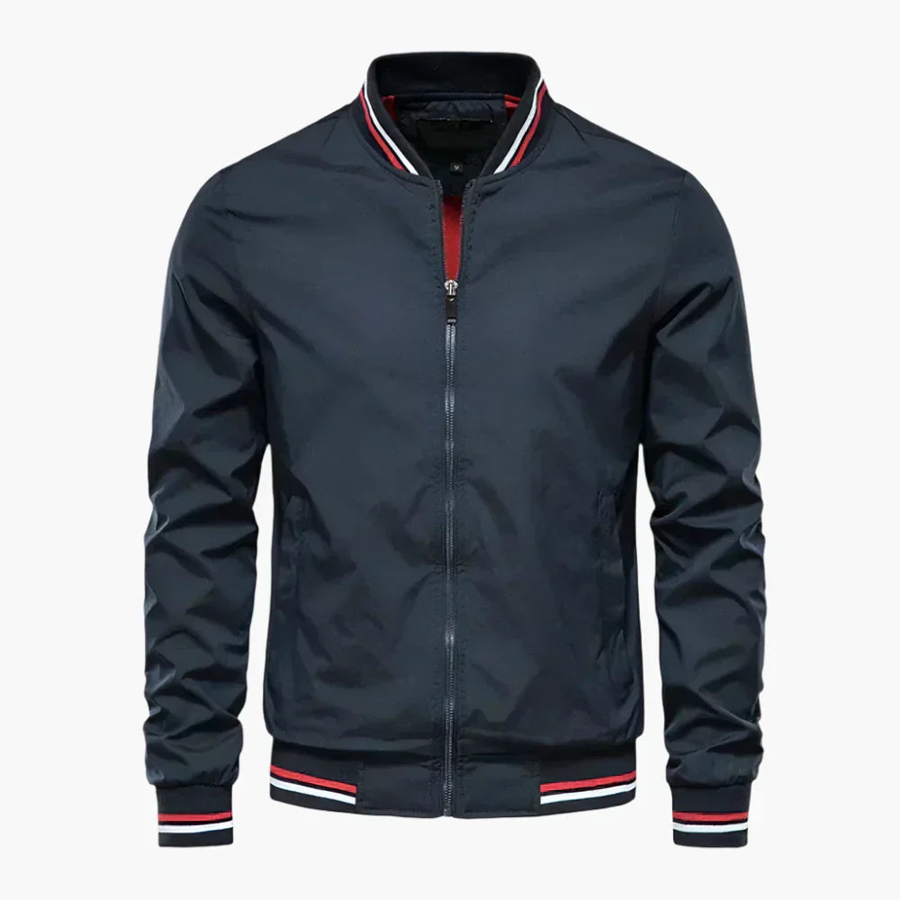 Blouson Aviateur Classique À Rayures Côtelées Pour Homme | Automne