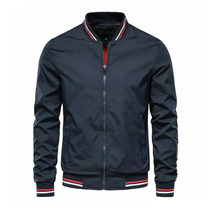 Blouson Aviateur Classique À Rayures Côtelées Pour Homme | Automne