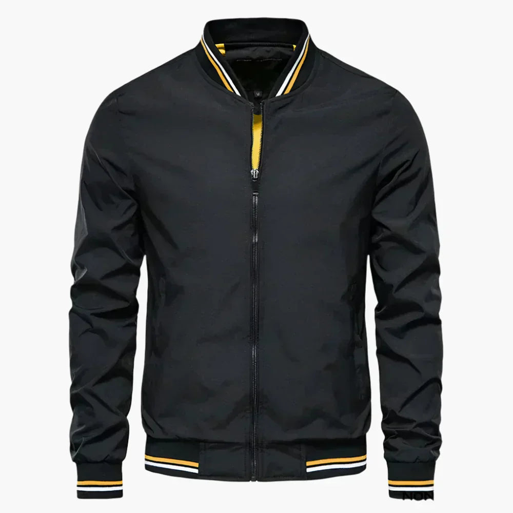 Blouson Aviateur Classique À Rayures Côtelées Pour Homme | Automne