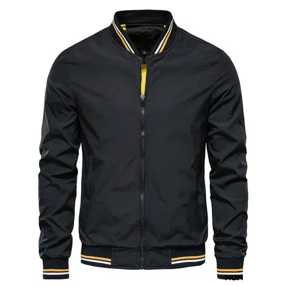 Blouson Aviateur Classique À Rayures Côtelées Pour Homme | Automne