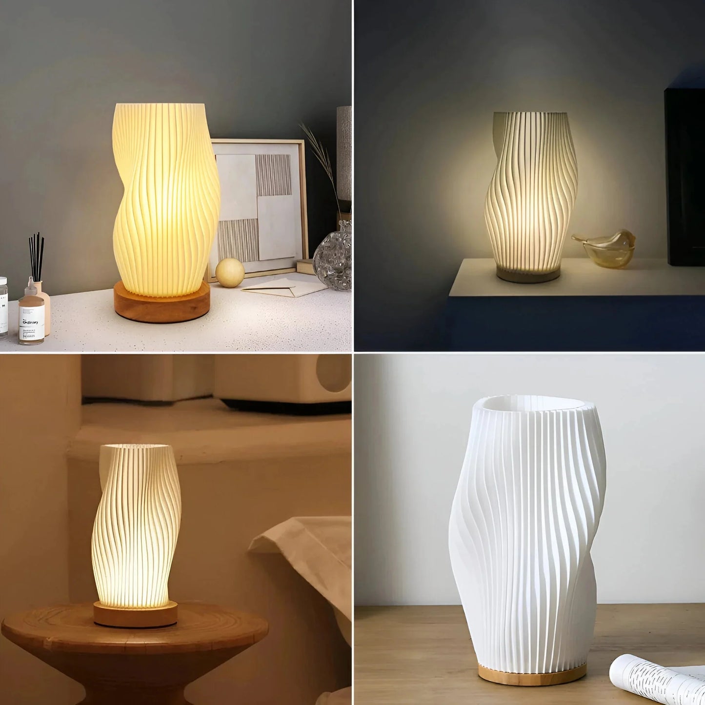 LumiHaven™ – Lampe de Table Dimmable Tactile en Bois Naturel